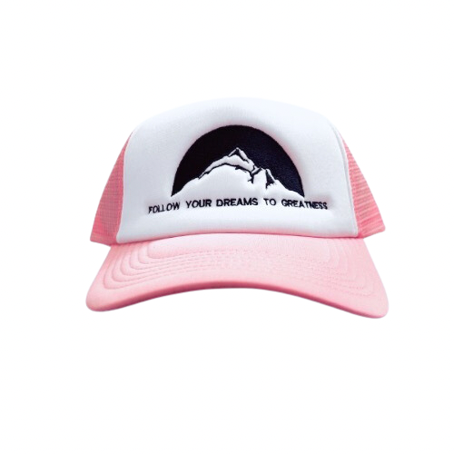 LOGO TRUCKER HAT PINK & WHITE