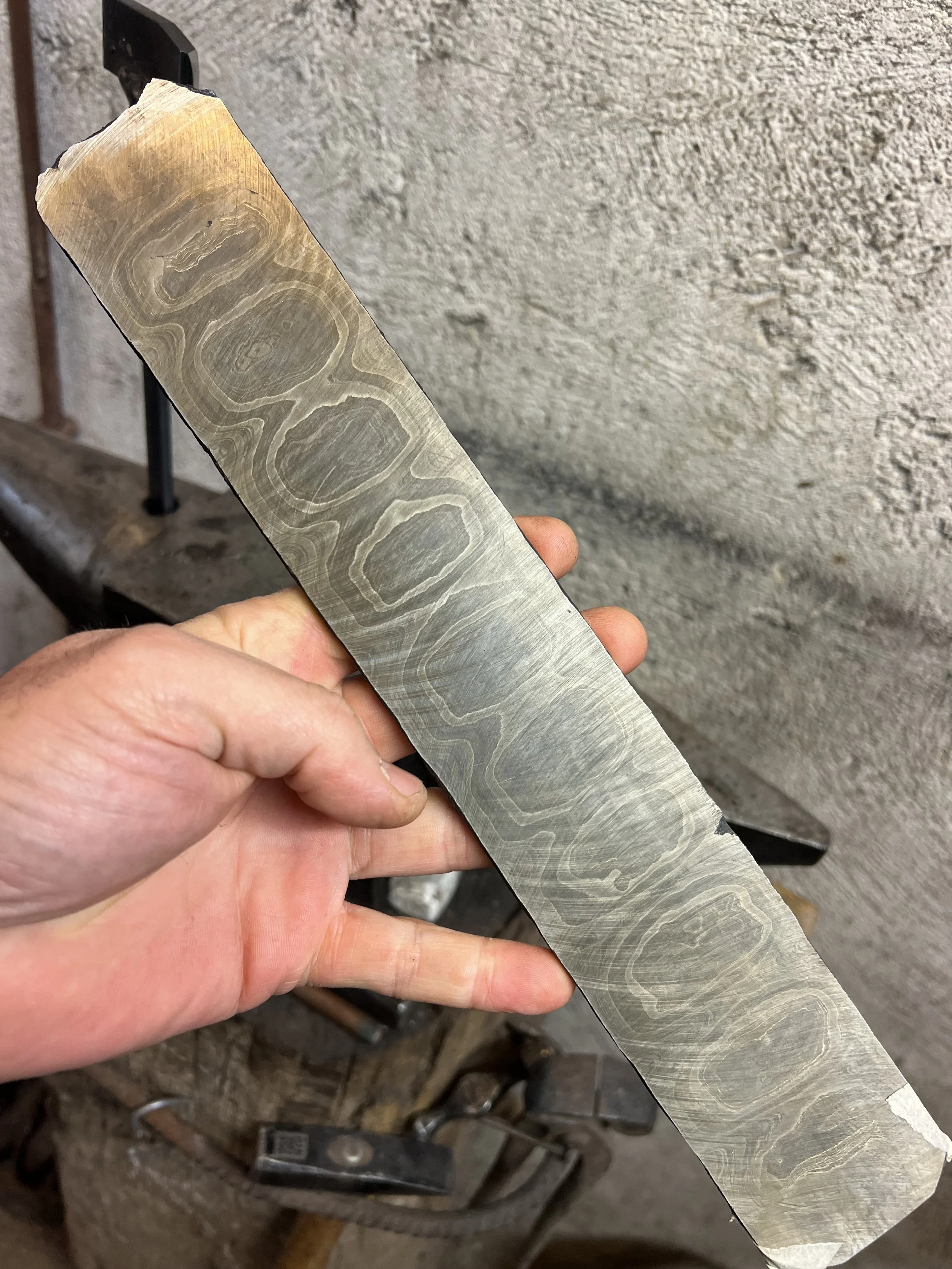 Ladddern pattern Damascus billet