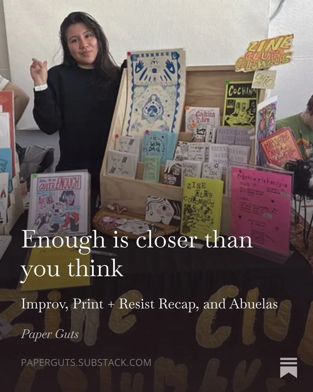This week on Substack: perfectionism, peeing my pants, learning that participation is always better than perfection, barking at civilians as a pants, break up stories, and my grandma! Maybe give it a read (link in bio)

@printandresist was awesome! T