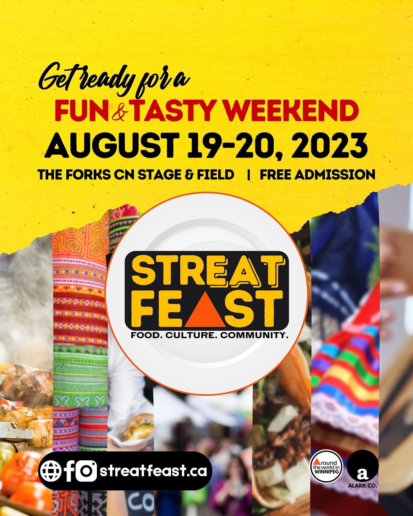 🌎 GET READY FOR A FUN &amp; TASTY WEEKEND IN AUGUST! @streatfeast.ca
JOIN us in celebrating a weekend of food, culture and community in the heart of Winnipeg!

Explore a world of cultures and delight your senses! Winnipeg, let us SIP, SAVOUR, &amp; 