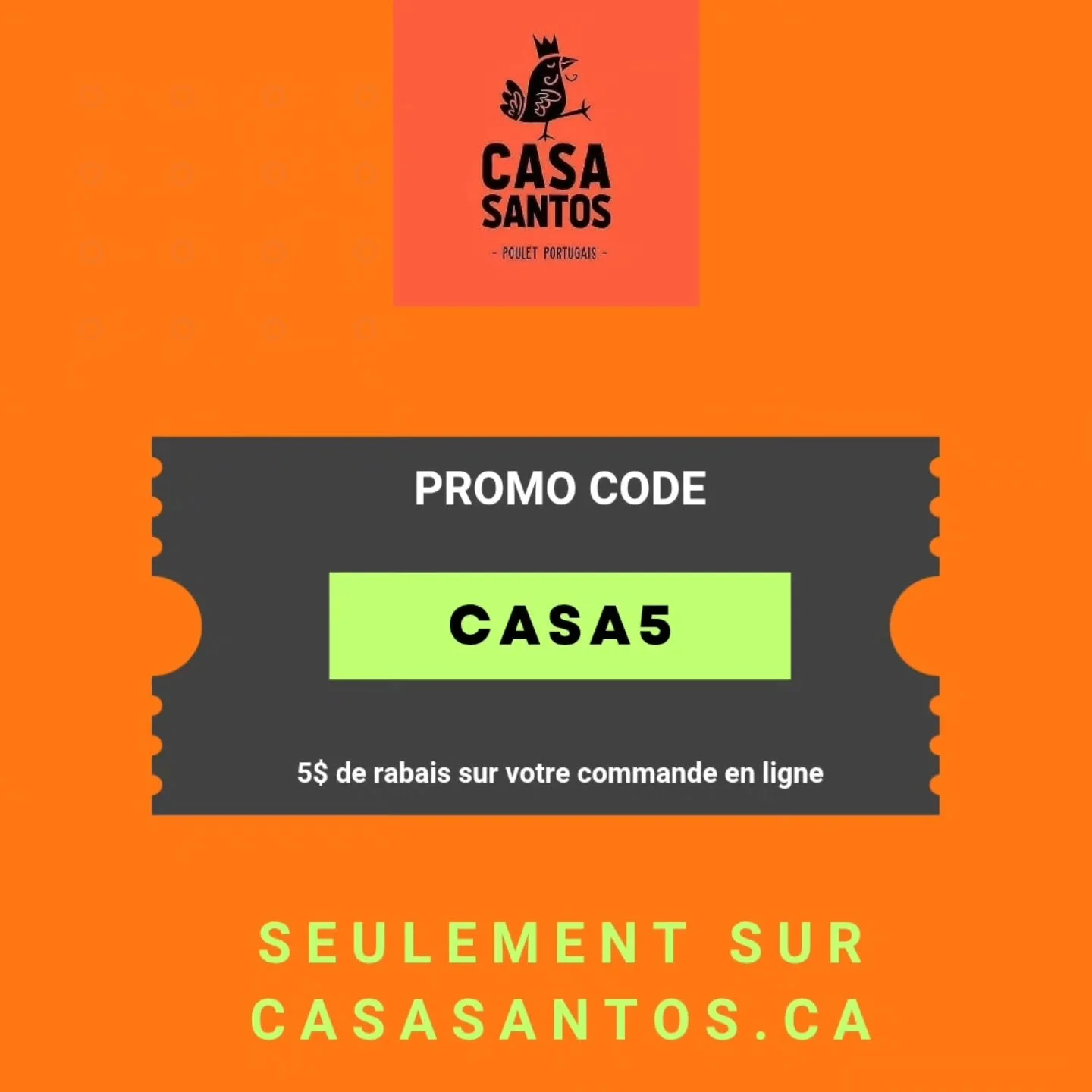 🔥 commandez sur casasantos.ca 🔥
Pourquoi payer plus cher sur Uber Eats, DoorDash ou Skip?
👉 En commandant directement sur casasantos.ca :
✅ M&ecirc;me livraison rapide (partenariat Uber &ndash; vous voyez toujours la petite auto 🚗)
✅ Aucune surch