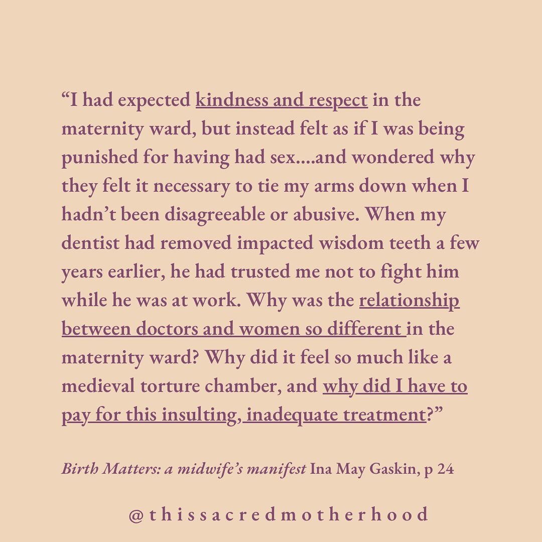 Not included: telling her how she she must push and when she is &ldquo;allowed&rdquo; to push.

Loving compassion and respect for women has been lost in far too many instances.

💡I found this quote from Ina Mae&rsquo;s book and had to share. For so 