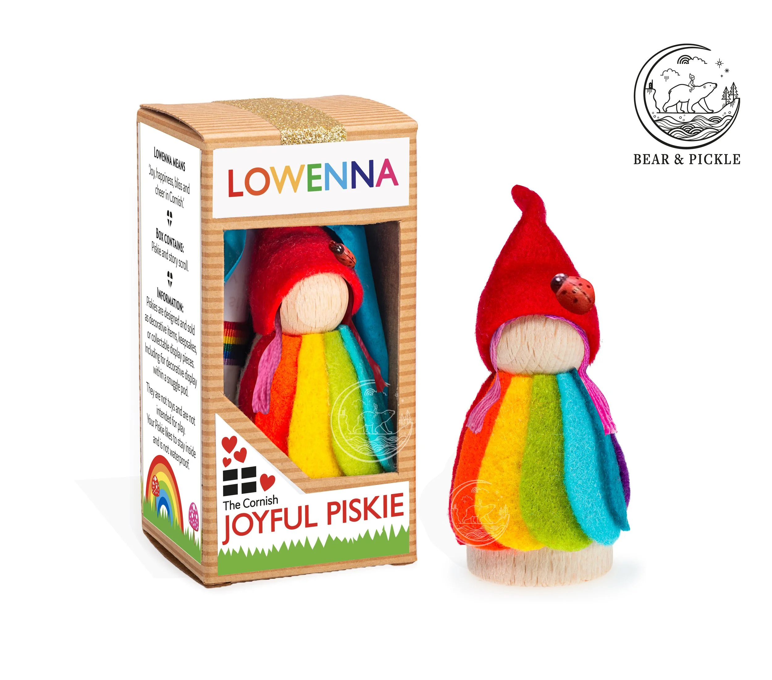 Lowenna the Joyful Boxed Cornish Piskie