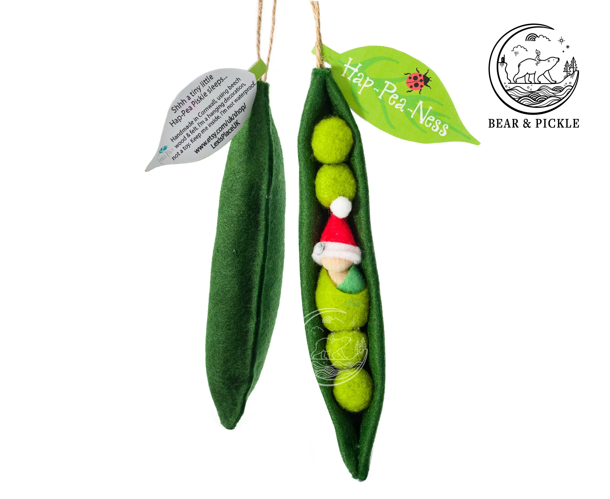 Christmas Pea Pod Cornish Piskie