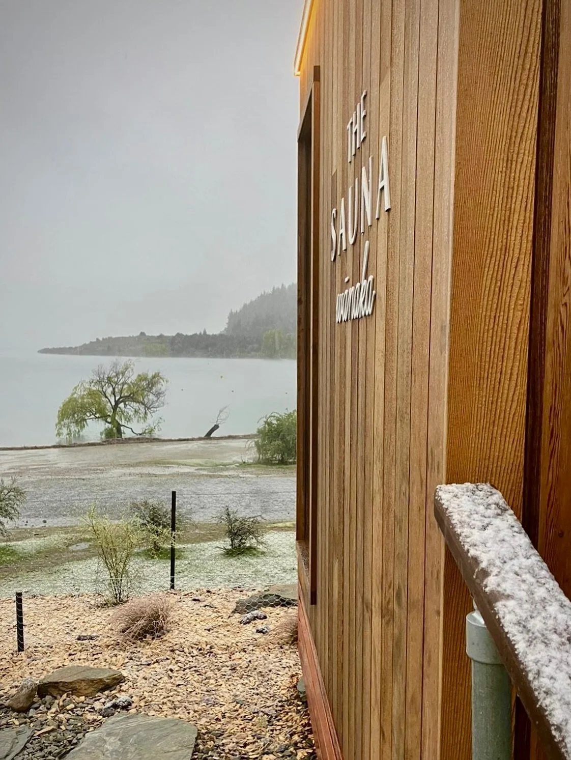 We didn’t think we’d be posting sauna pics with snow in late October but here we are. 
Fire’s crackling away, lake’s cold, and yeah people are still jumping in the lake. The perfect sauna weather. 
Tonight’s fully booke