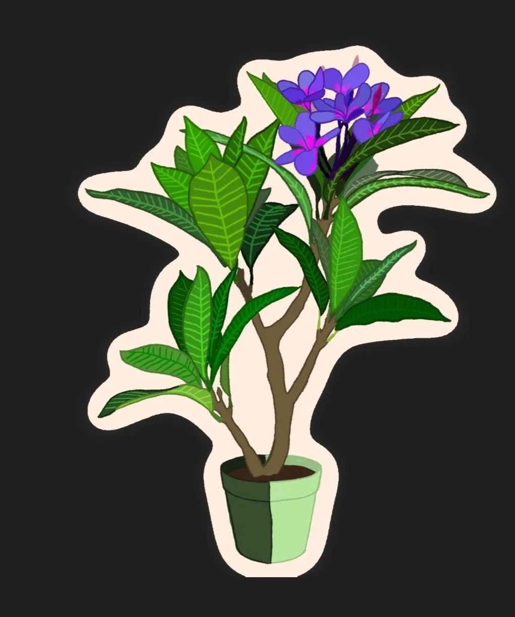 Plumeria - Purple Sticker