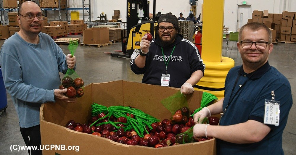 Participants from Gone For Good in Fairfield working at the Food Bank of Contra Costa and Solano sorting various donated items so that they can be delivered to people and families in need. Each month, 400,000 residents turn to the Food Bank of Contra