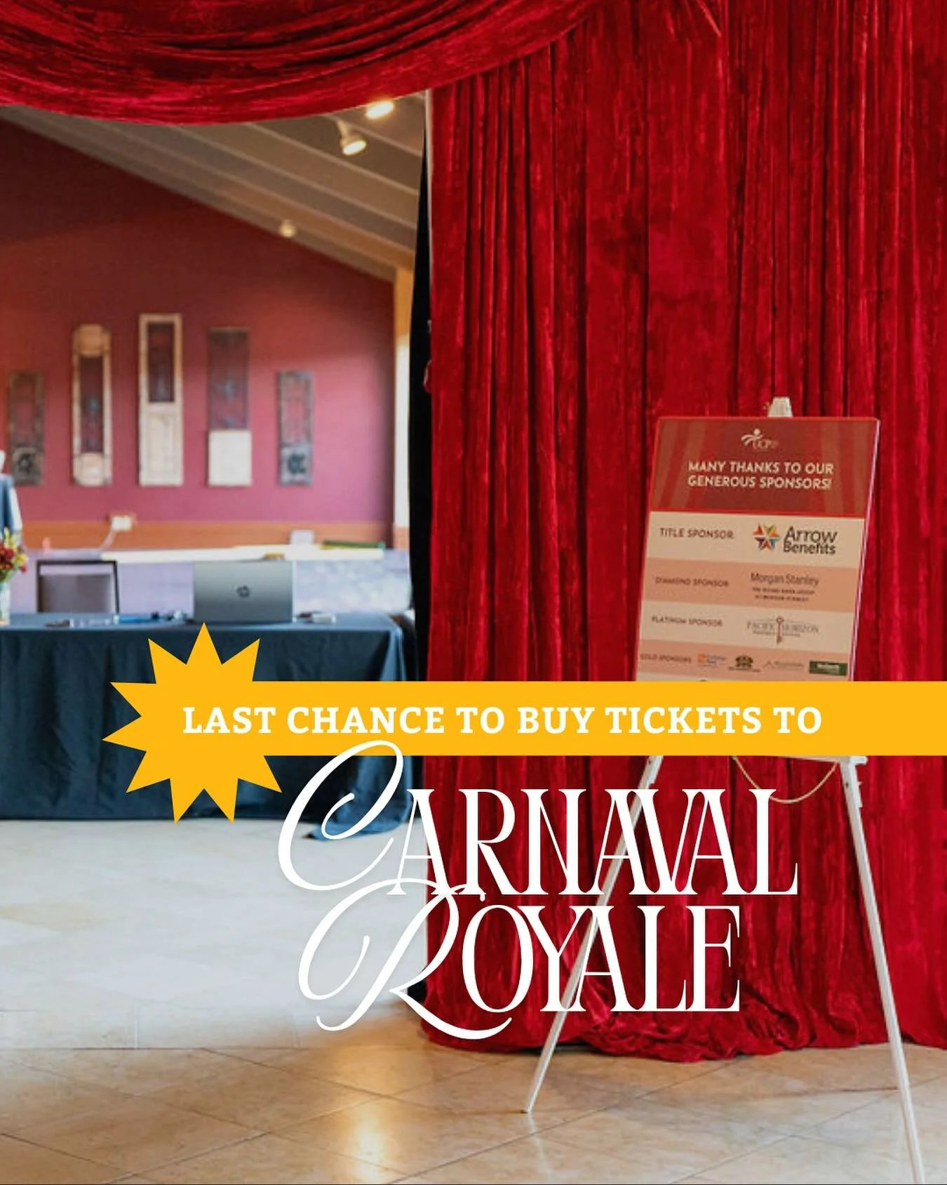 🚨 Last chance! Tickets for Carnaval Royale close soon. 
Don’t miss your chance to be part of an unforgettable night. Limited tickets 🎟️ available at the link in bio.