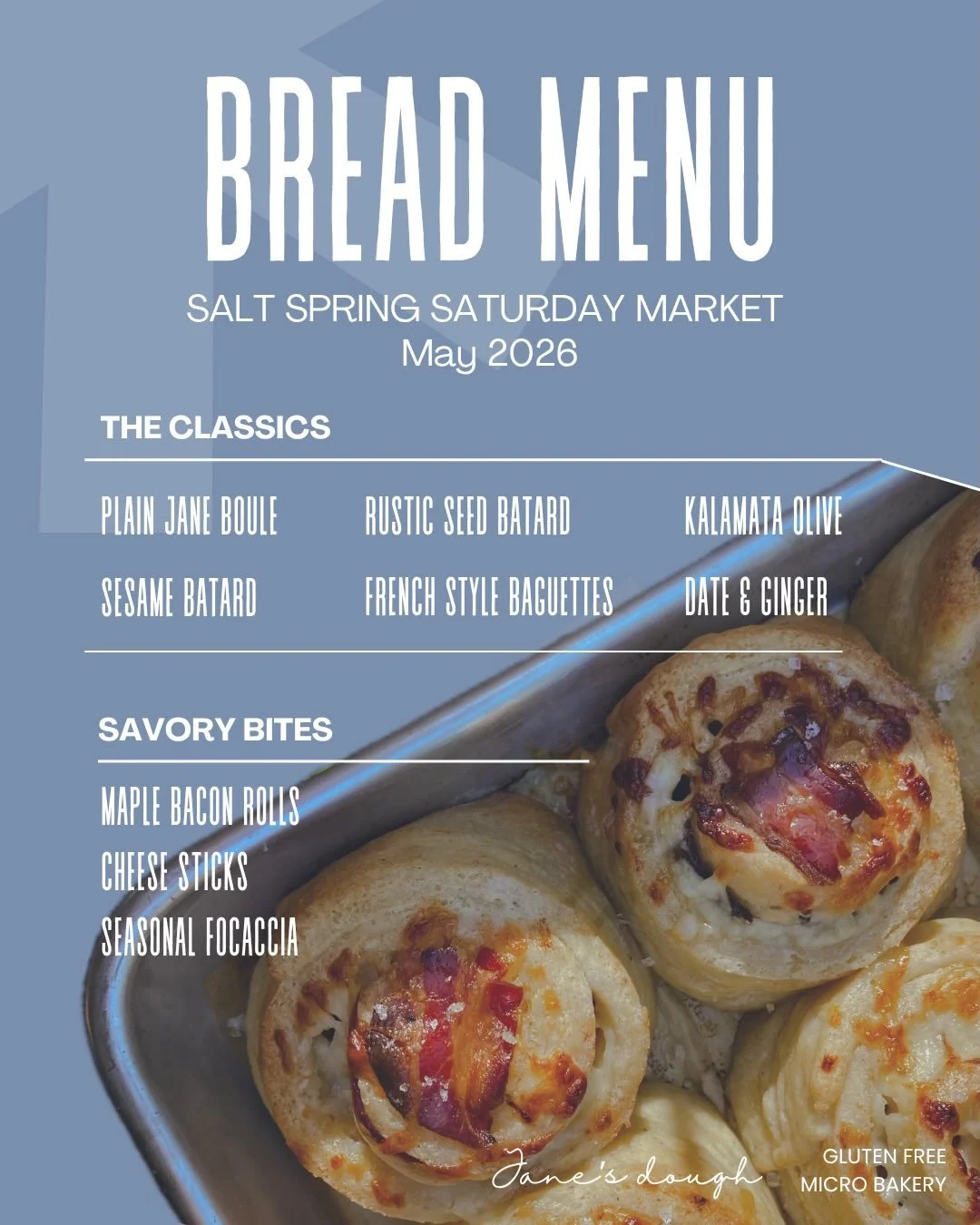 May's Menu is out! 

We've kept things much the same this month since you guys can't seem to get enough of our Carrot Cake and Date &amp; Candied Ginger loaf.

BUT this month, the Carrot Cake with be NUT FREE!! We heard you and decided to do a versio