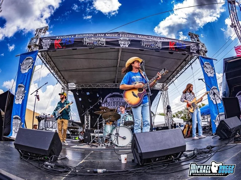 Dalton Kiser and The Downwind playing at the Bourbon Jam Music Festival 