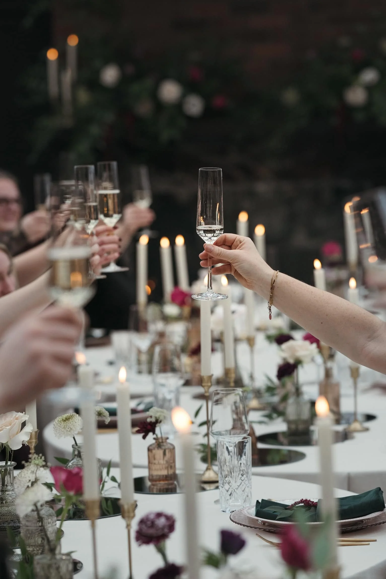 candlelight reception candid captured by Scottsdale Wedding Photographer