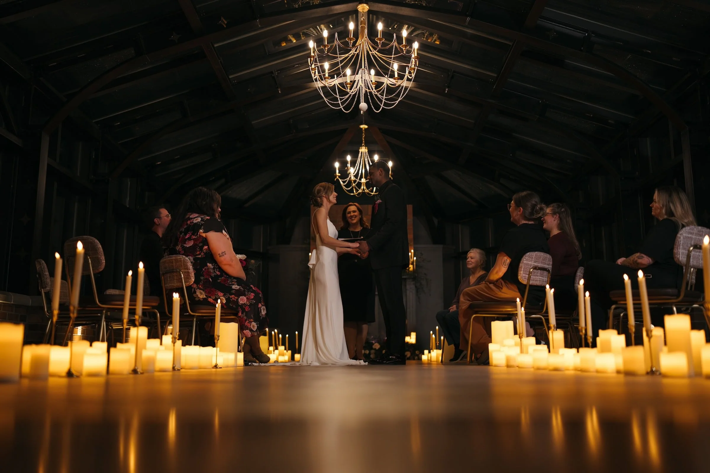 Candlelight wedding ceremony captured by Scottsdales top wedding photographer