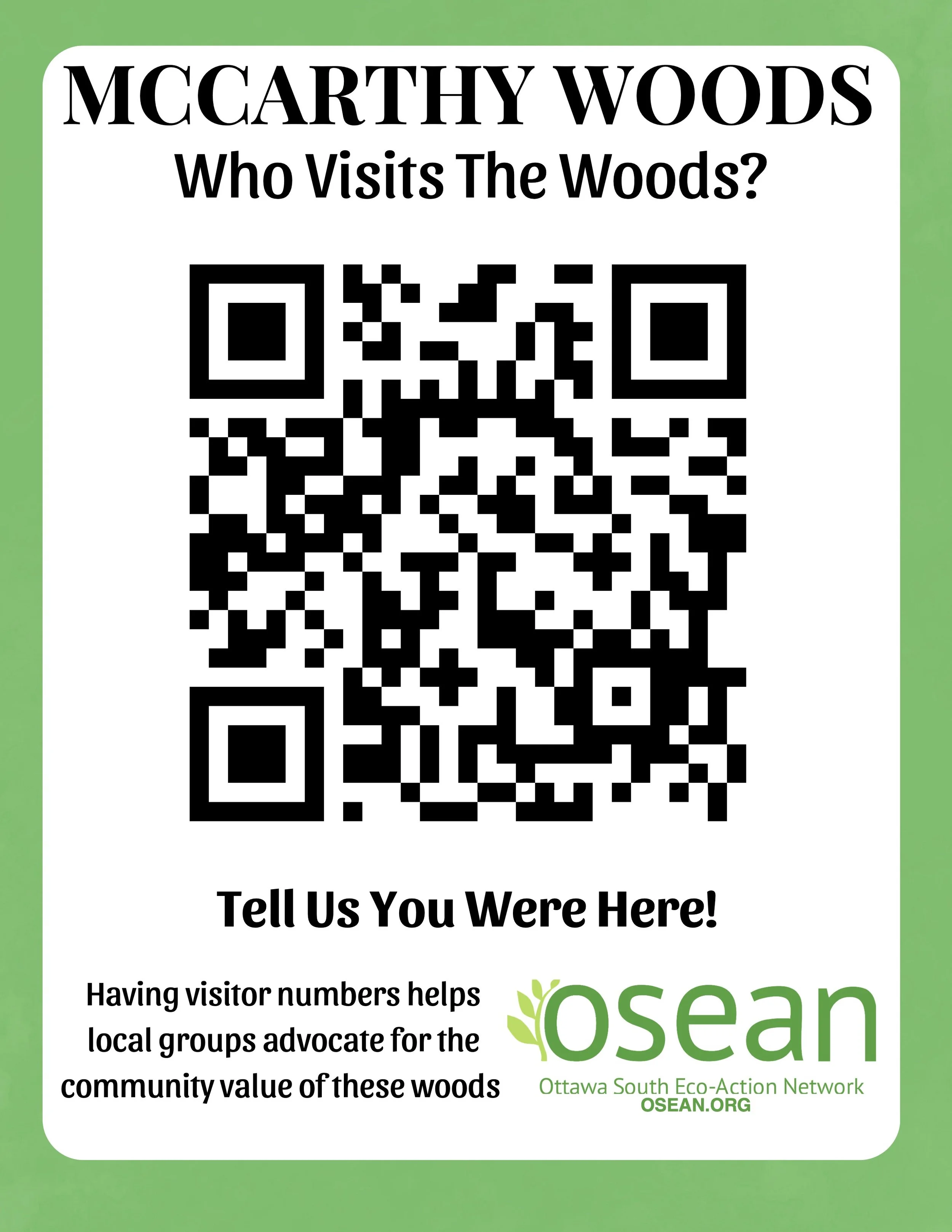 OSEAN wants to know: Do you visit the woods?