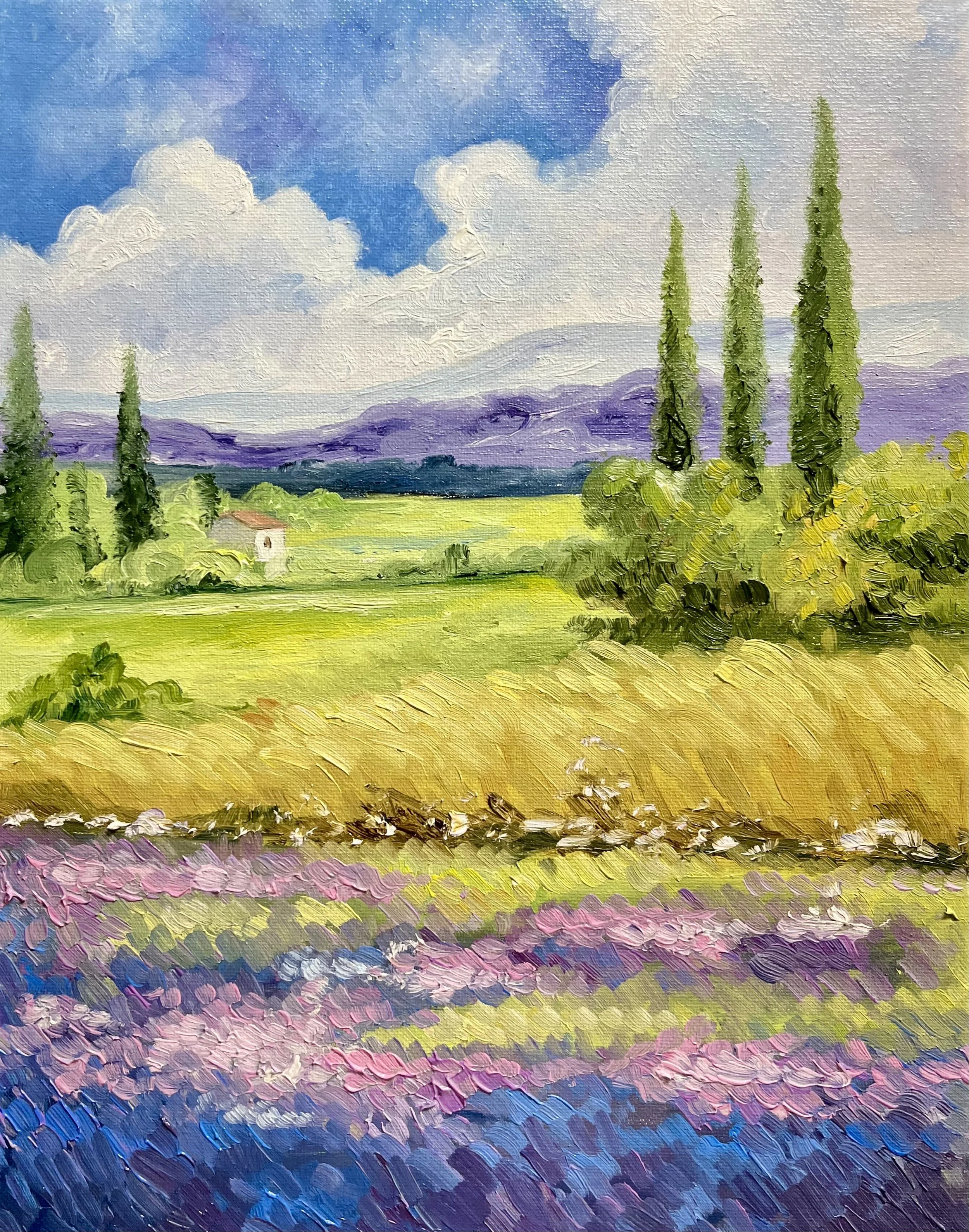Oil Painting Class "Lavender field".