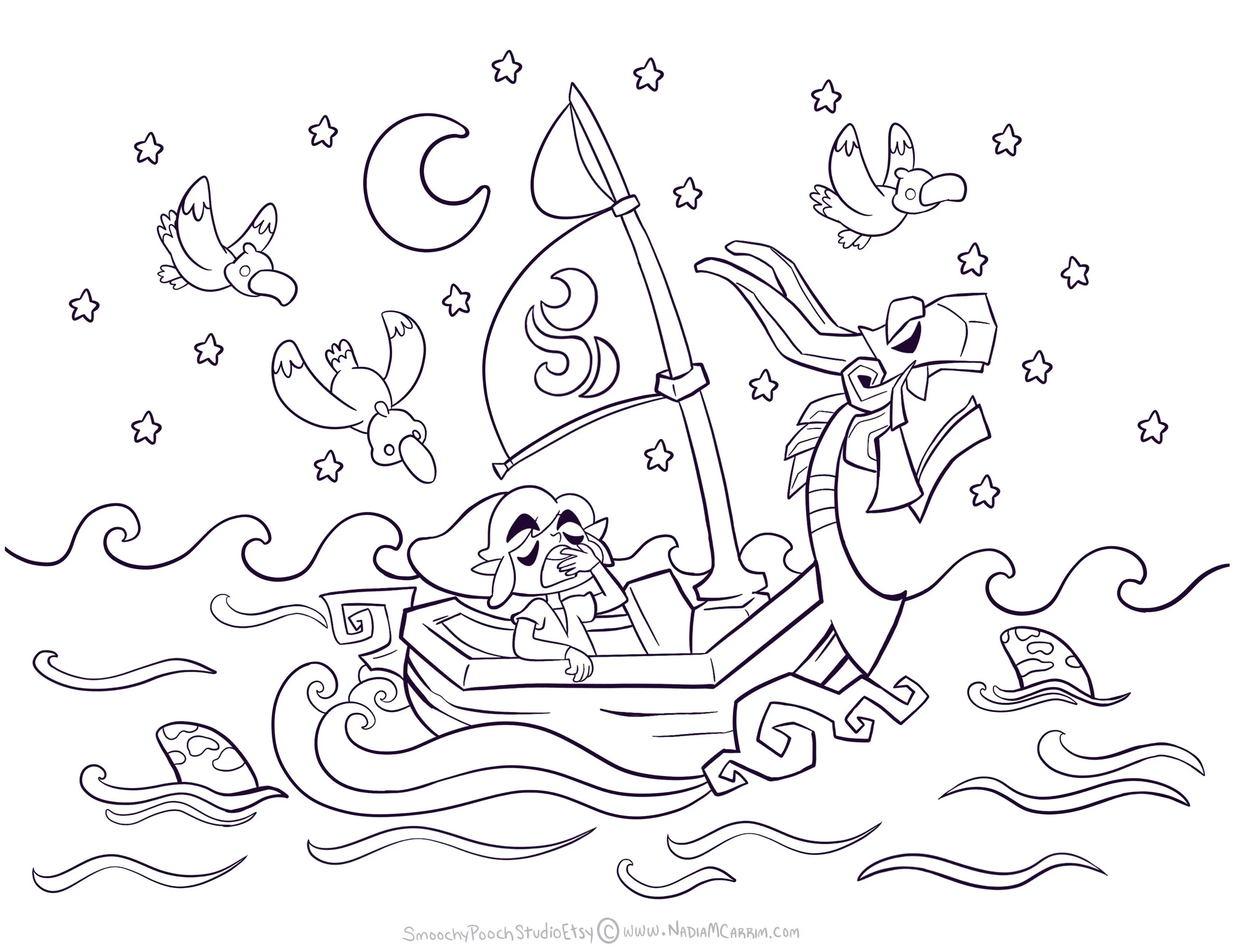 ColoringPage_YawnLinkAndRedLion_NadiaMCarrim.JPG