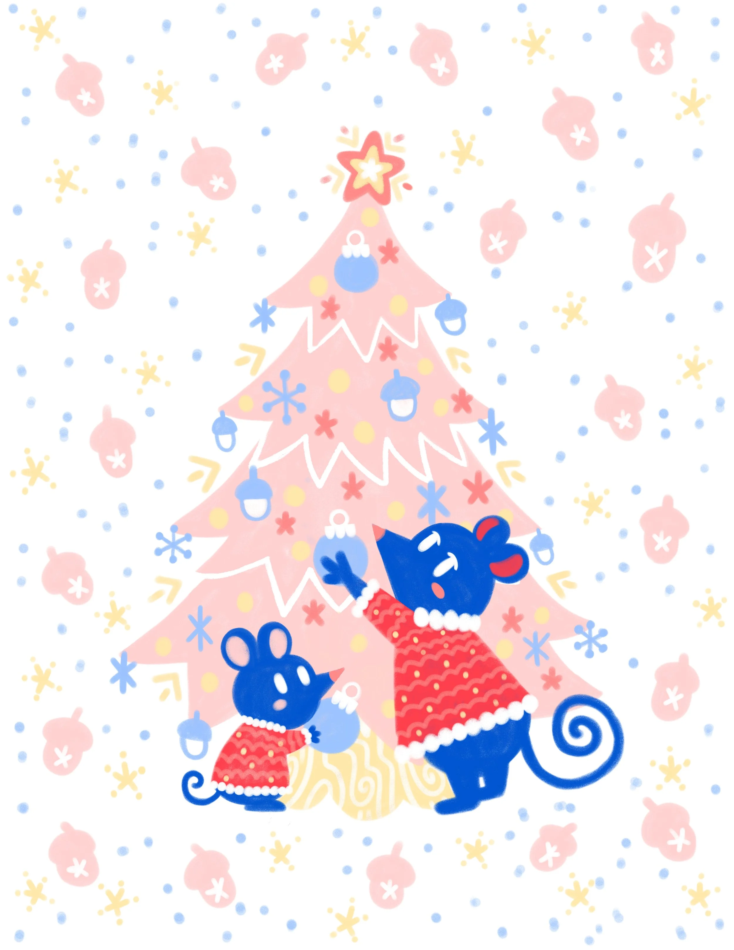 8.5 x 11 pink tree and mice.jpg