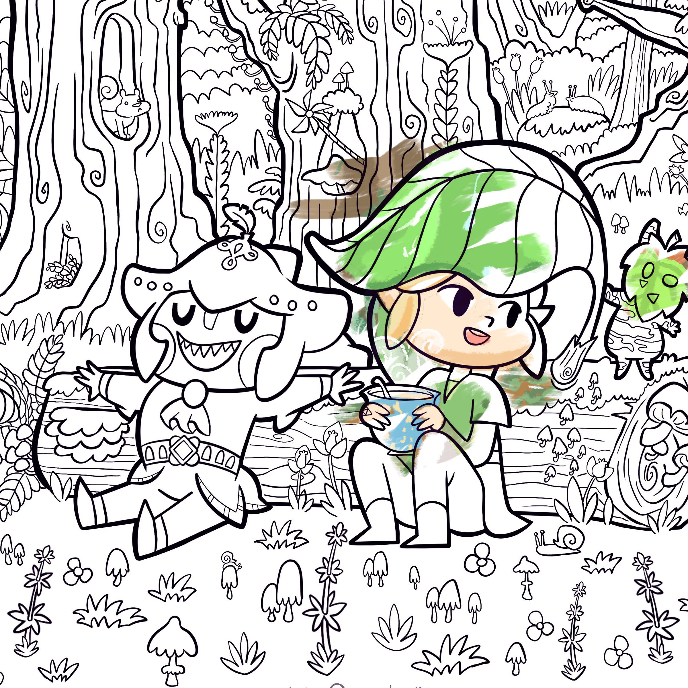 ColoringPage_Forest_LinkandSidon_NadiaMCarrim square thumbnail.jpg