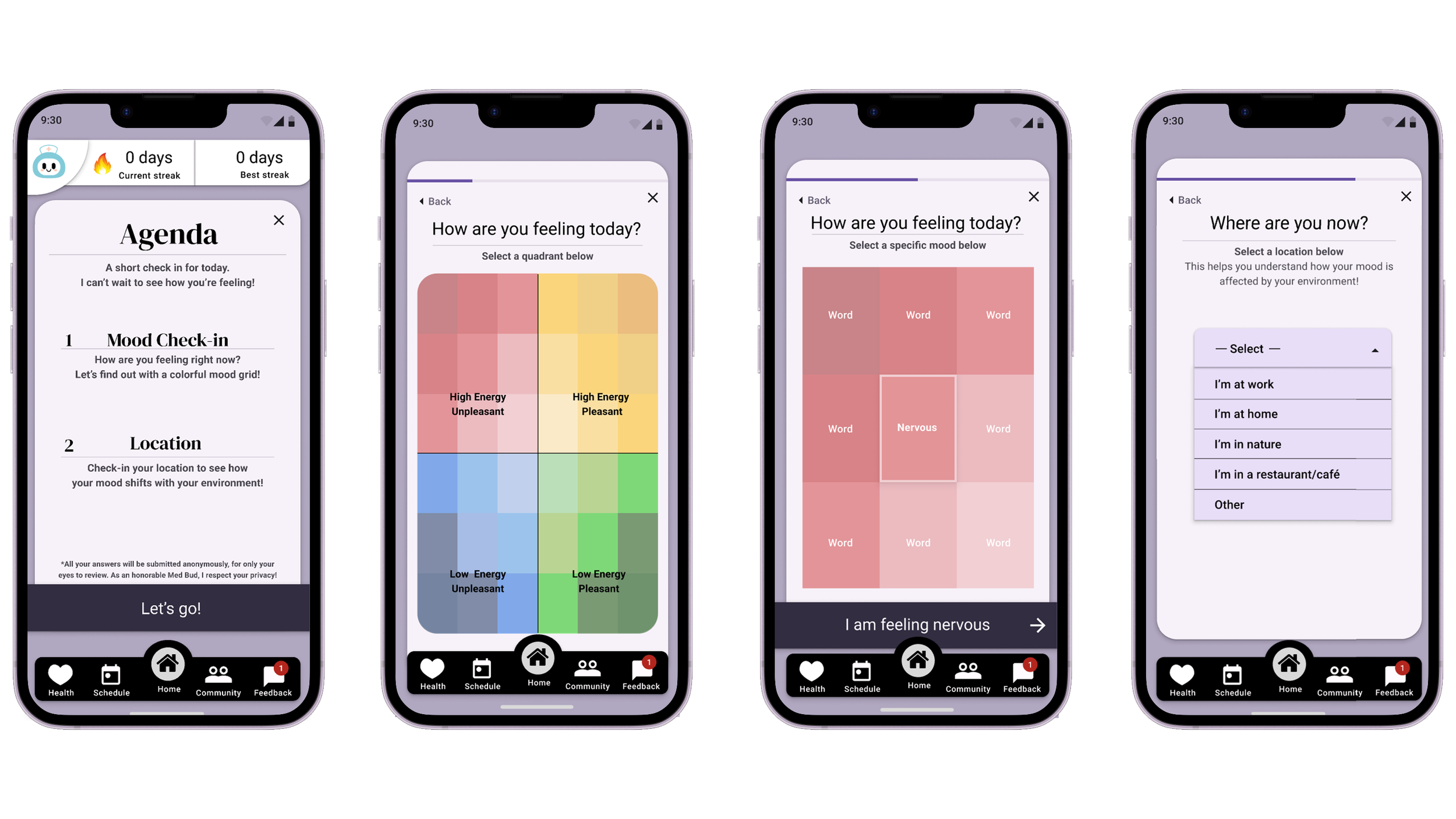 Agenda and Tasks Wireframes