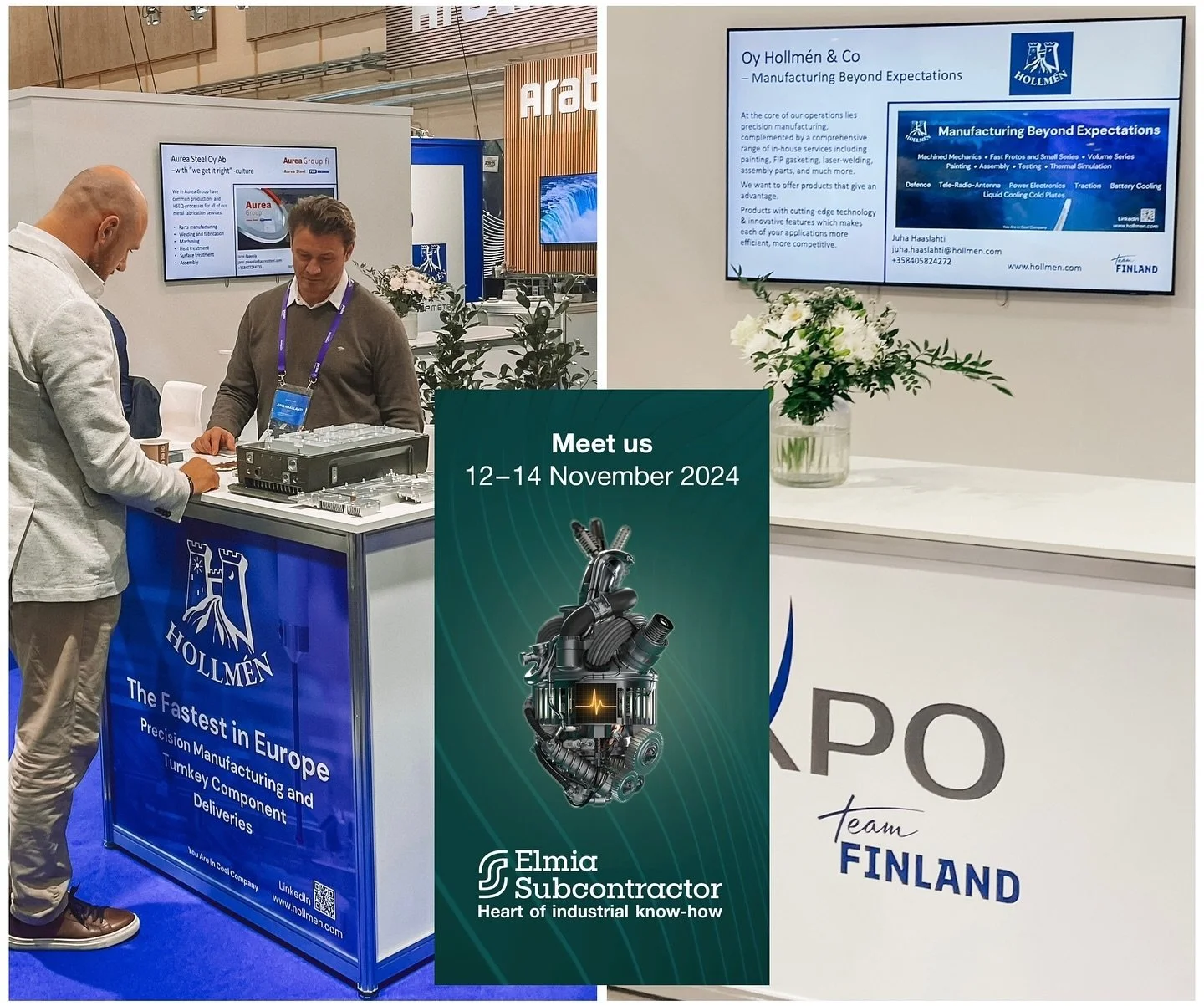 Greetings from Elmia Subcontractor expo in Sweden! We’re excited to connect with industry leaders and explore new opportunities. 🌱
Juha Haaslahti Heikki Malmi 
At Oy Hollmen & Co, we specialize in precision manufacturing, laser welding, an