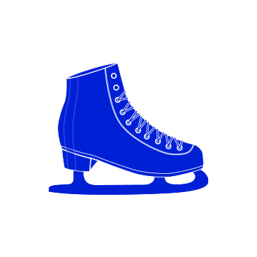 Outline of an ice skate with a high heel and laces.