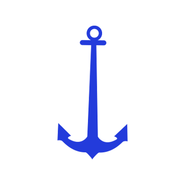 Blue anchor icon on a black background.
