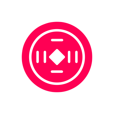 Icon of a DJ turntable in pink and white