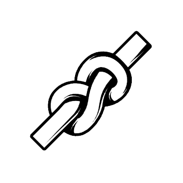 Line drawing of a broken chain link.