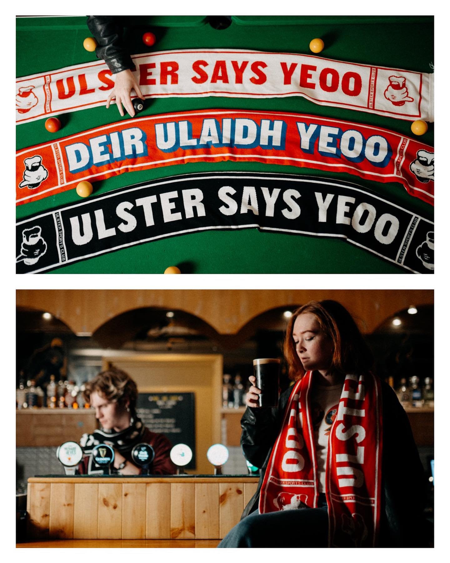 On location merch shots for @ulstersportsclub, keeps it visually interesting and matches the vibe of the bar.