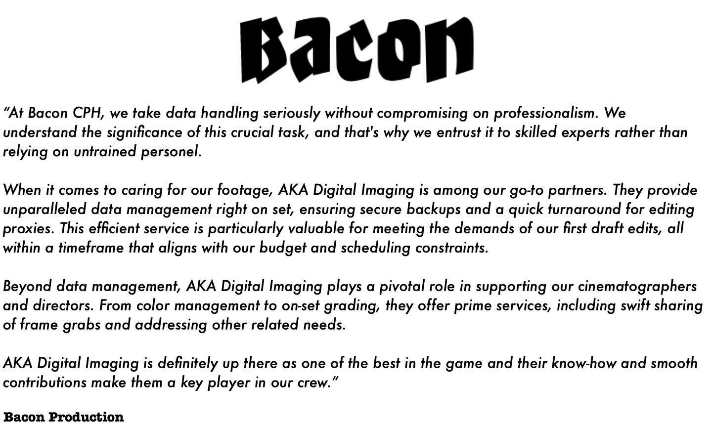 @baconproduction 
 One of our most trusted collaborators, has this to say about our services! Thanks!🏆🥳🤩