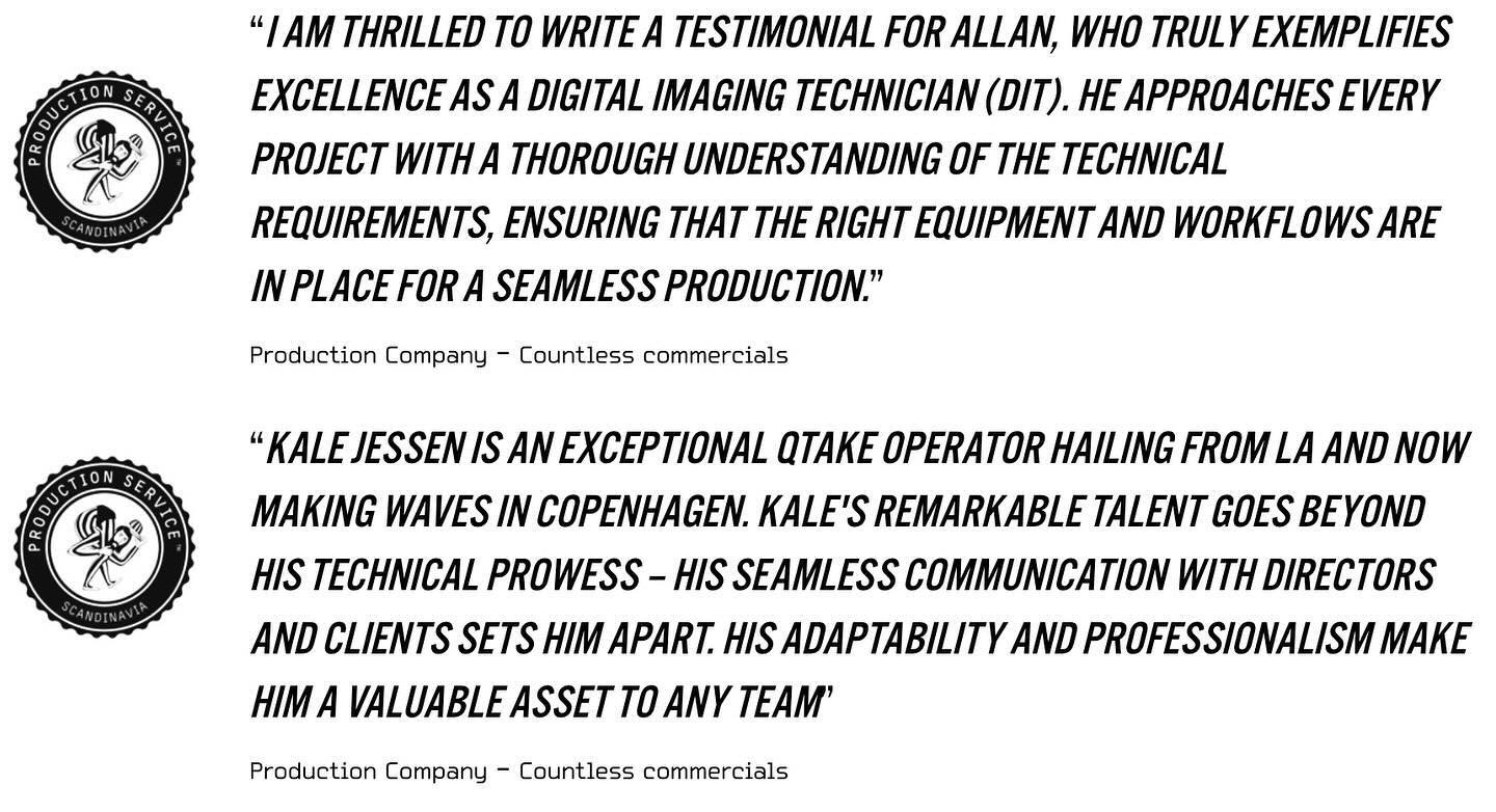 We have helped @productionservicescandinavia  on countless commercials including @volvocars @audiofficial @carlsberg @ford @landrover and others.
Hear what they have to say about out work🫶🏼😍

#akadigitalimaging #digitalimagetechnician 
#digitalima