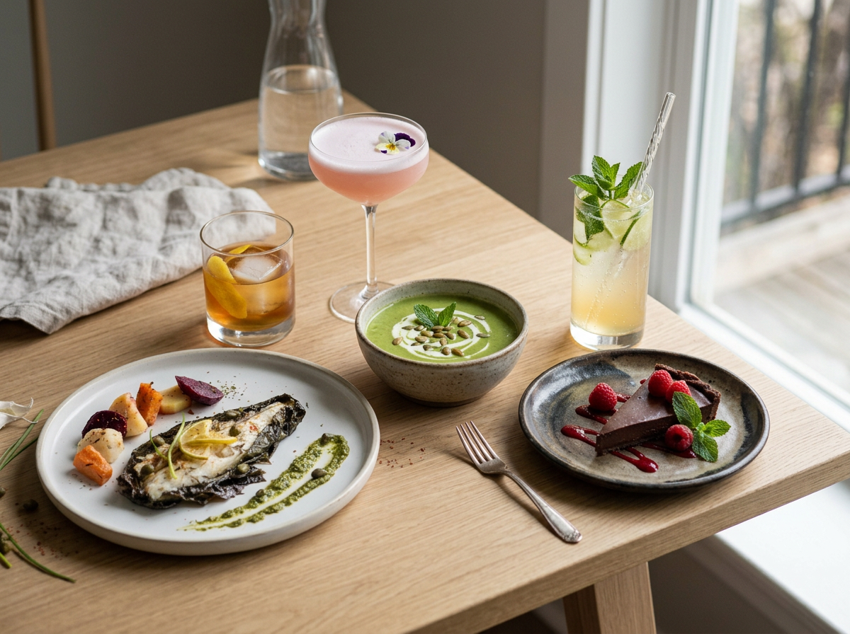 A wholesome Greek breakfast in Santorini with grilled halloumi, beef sausage, vegetables, toasted pita, creamy Greek yogurt, homemade granola, chia seeds, flaxseed, fresh fruit, and natural Greek honey.