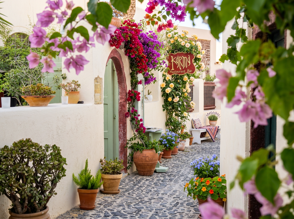Looking for where to eat in Santorini? Karma Greek Restaurant offers traditional Greek dishes, a relaxed atmosphere and excellent value for visitors exploring Oia and the beautiful island of Santorini.