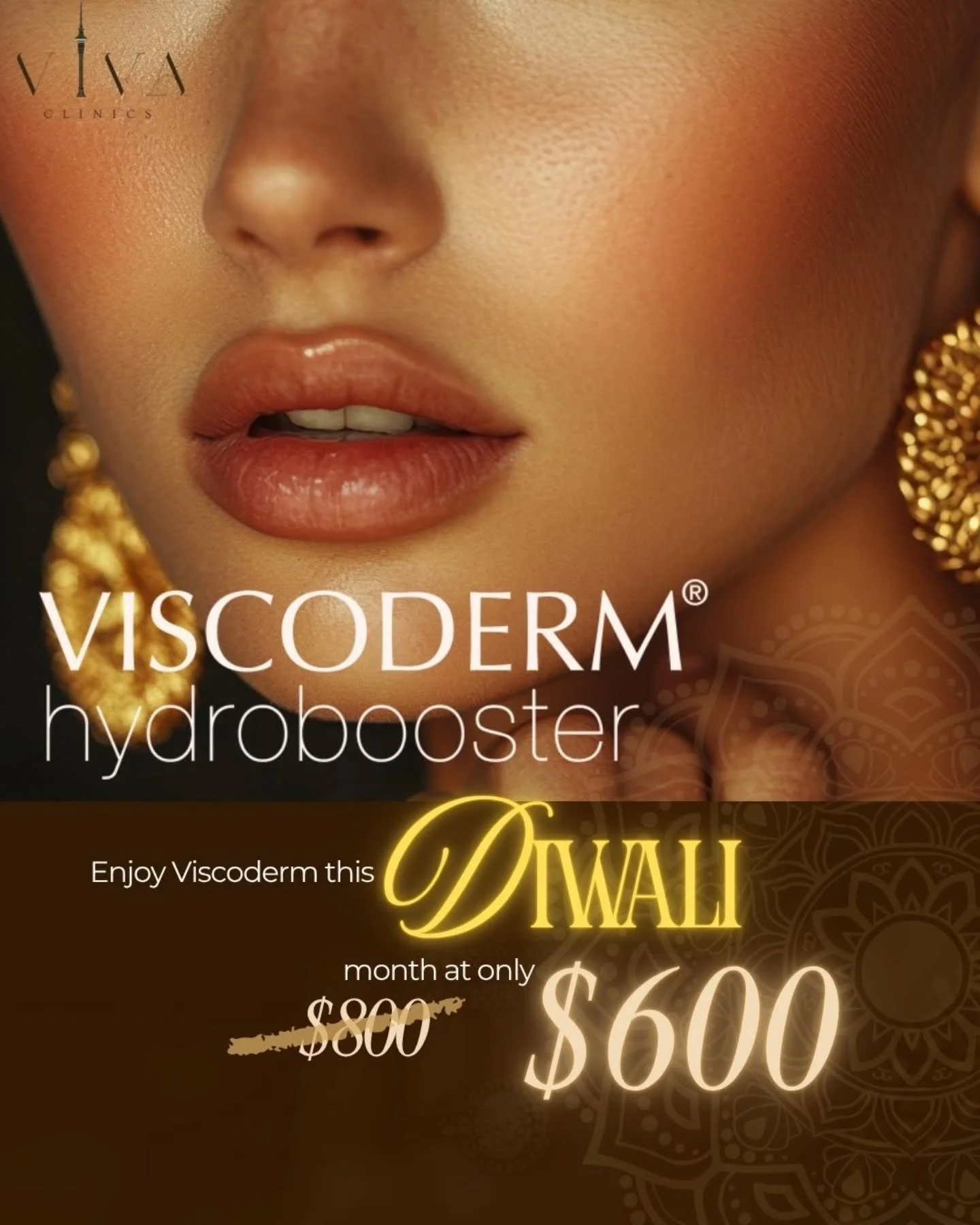 Diwali Glow Special: 𝗩𝗶𝘀𝗰𝗼𝗱𝗲𝗿𝗺 𝗛𝘆𝗱𝗿𝗼𝗯𝗼𝗼𝘀𝘁𝗲𝗿
This festive season, light up your skin from within with Viscoderm Skin Booster: the ultimate hydration and glow treatment.

Now only $600 (was $800) 
Limited-time offer this Diwali! 

