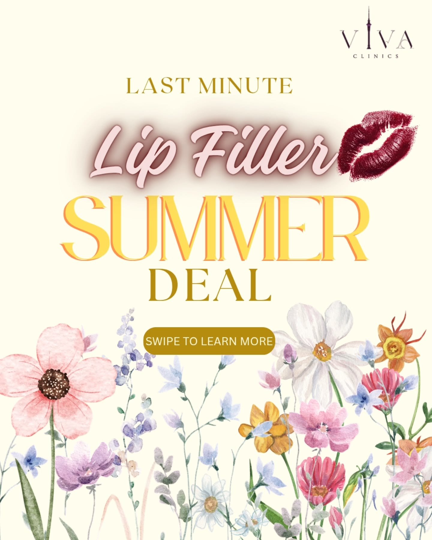 💋 𝗟𝗔𝗦𝗧-𝗠𝗜𝗡𝗨𝗧𝗘 𝗟𝗜𝗣 𝗙𝗜𝗟𝗟𝗘𝗥 𝗗𝗘𝗔𝗟

Summer lips, before summer&rsquo;s gone ☀️
 *Soft $450 (was $550)
 *Medium $500 (was $600)
 *Ultra Juv&eacute;derm $550 (was $750)

SUMMER ENDS THIS WEEK: HURRY!

Limited spots available. DM to b