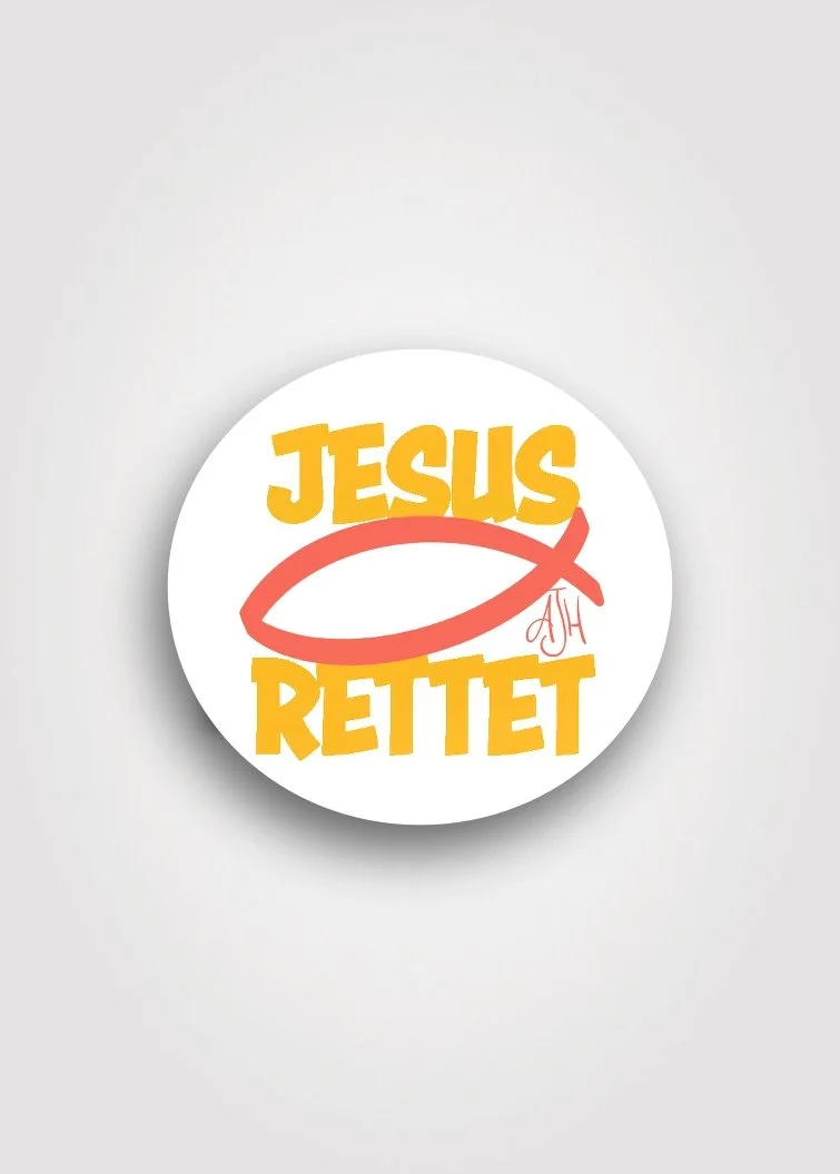 Aufkleber "Jesus rettet"