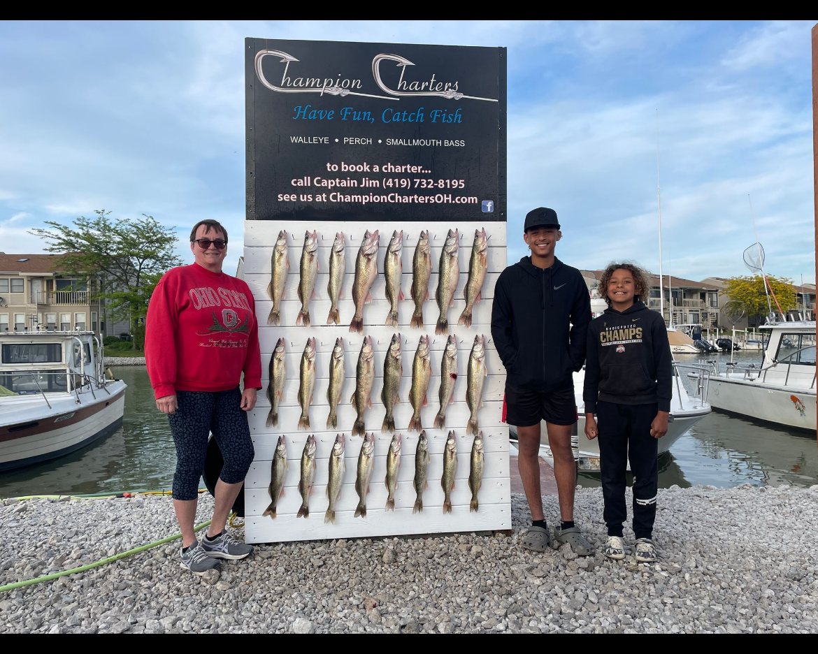 Walleye Fishing Catches on Lake Erie near Port Clinton