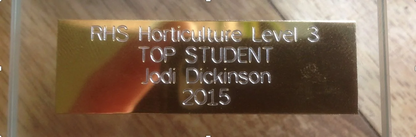 Jodi Dickinson top student in RHS horticulture level 3