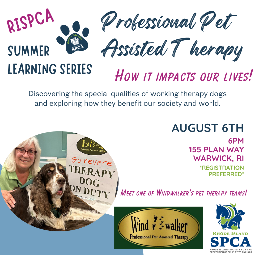 RISPCA Summer Learning Series: Pet Therapy