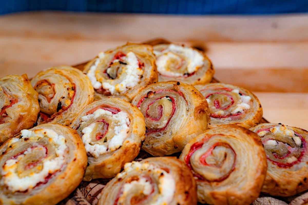 Prosciutto, Chèvre, and Puff Pastry Pinwheels