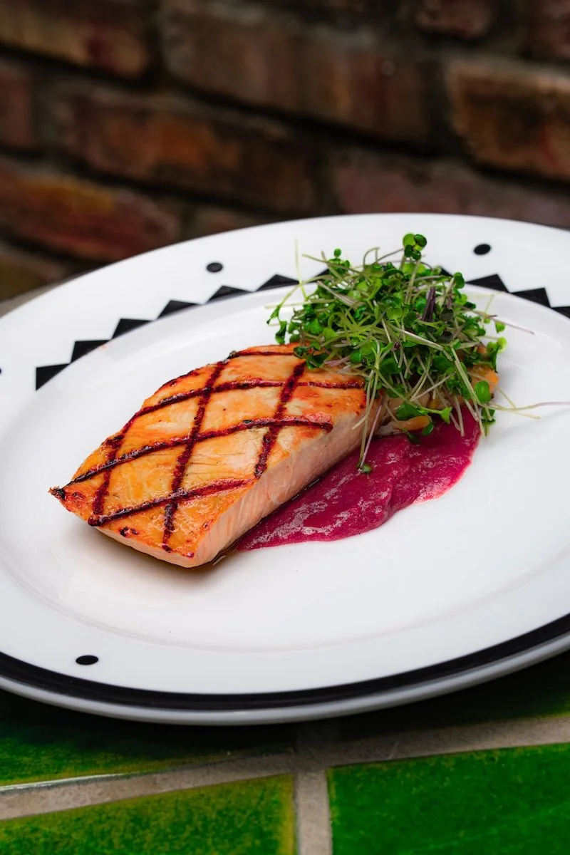 Sauté of Salmon with Rhubarb Purée