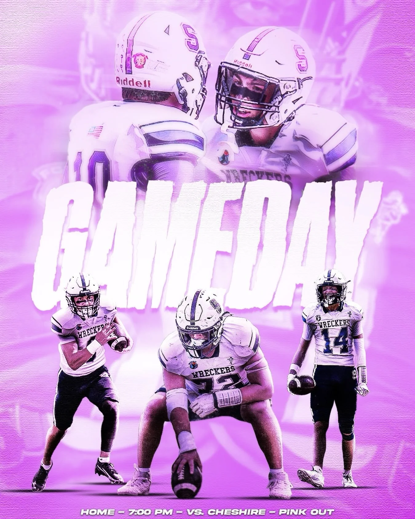 GAME DAY

🏈 #6 Cheshire (3-0) vs #7 Staples (3-0)
🏟️ Staples Stadium, Paul Lane Field
🕰️ 7 PM
📺 Staples Football YouTube
📻 WWPT 
🩷 Pink Out 

GO WRECKERS!!