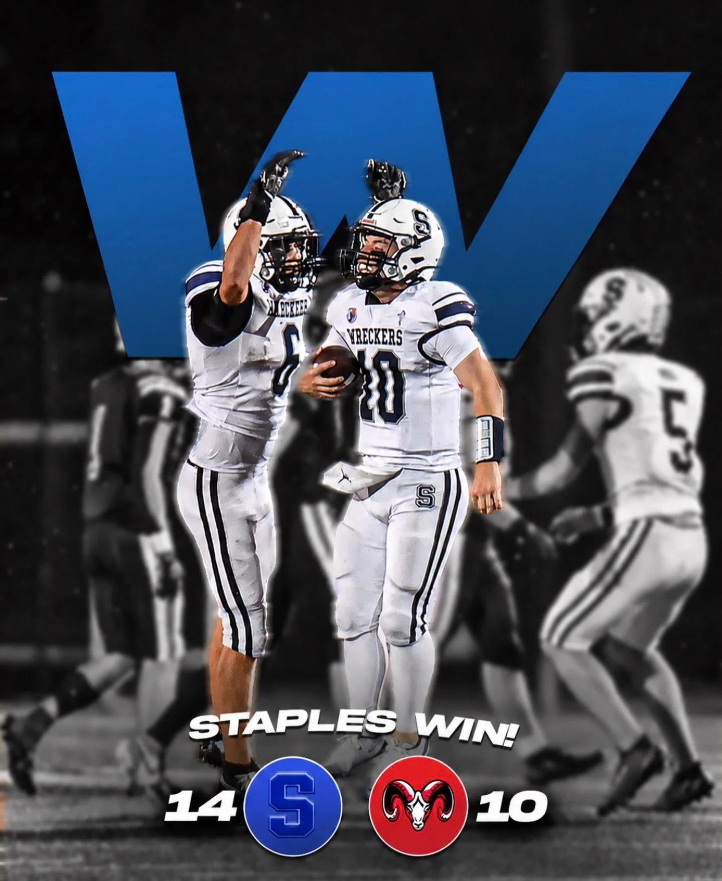 Program Win

Wreckers 14
Rams 10 

GO WRECKERS!!