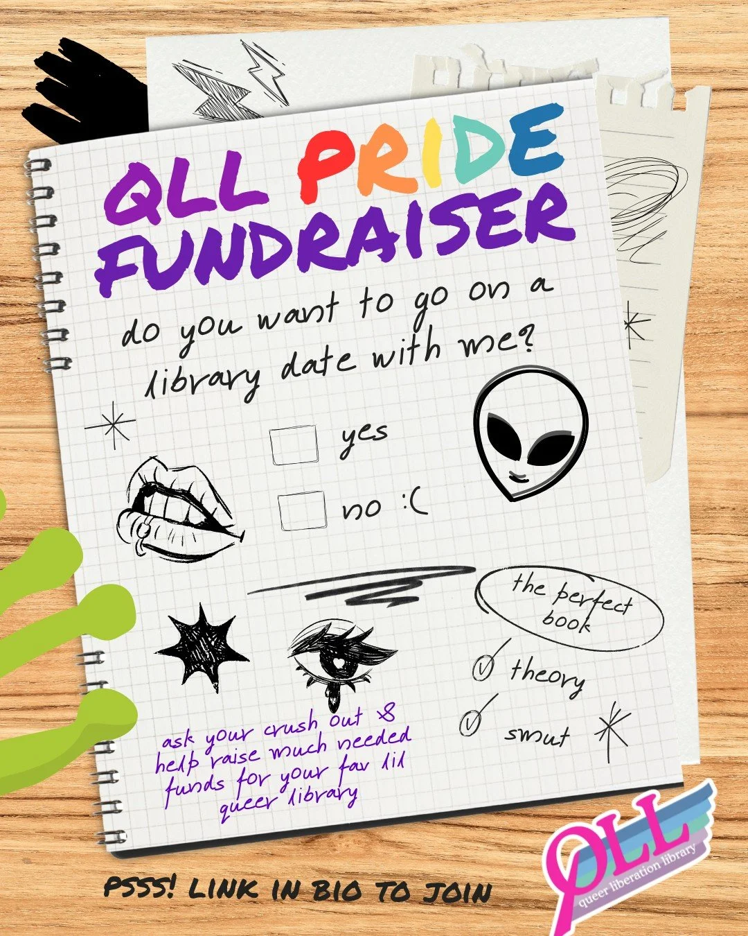 What if we kissed in the library stacks while discussing abolitionist futures and annotating very very explicit fanfiction. 👉👈 😉

Sooo... our annual 🌈 Pride Fundraiser🌈 is here!

Whether you like your theory with a side of smut, or your smut wit