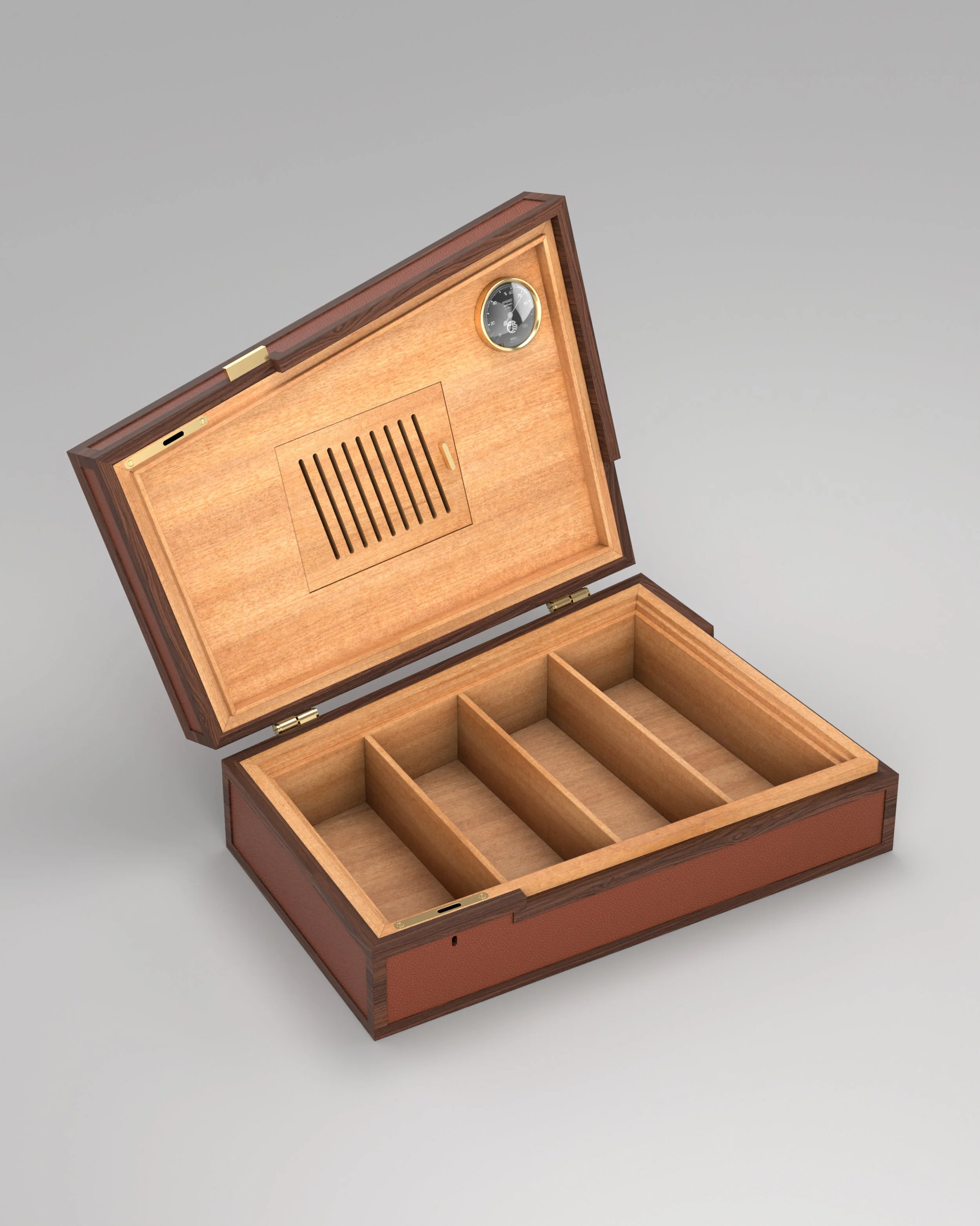 Asymetrical-Leather-SaddleBrown-HornmanAndCo-Humidor-OPEN.jpg