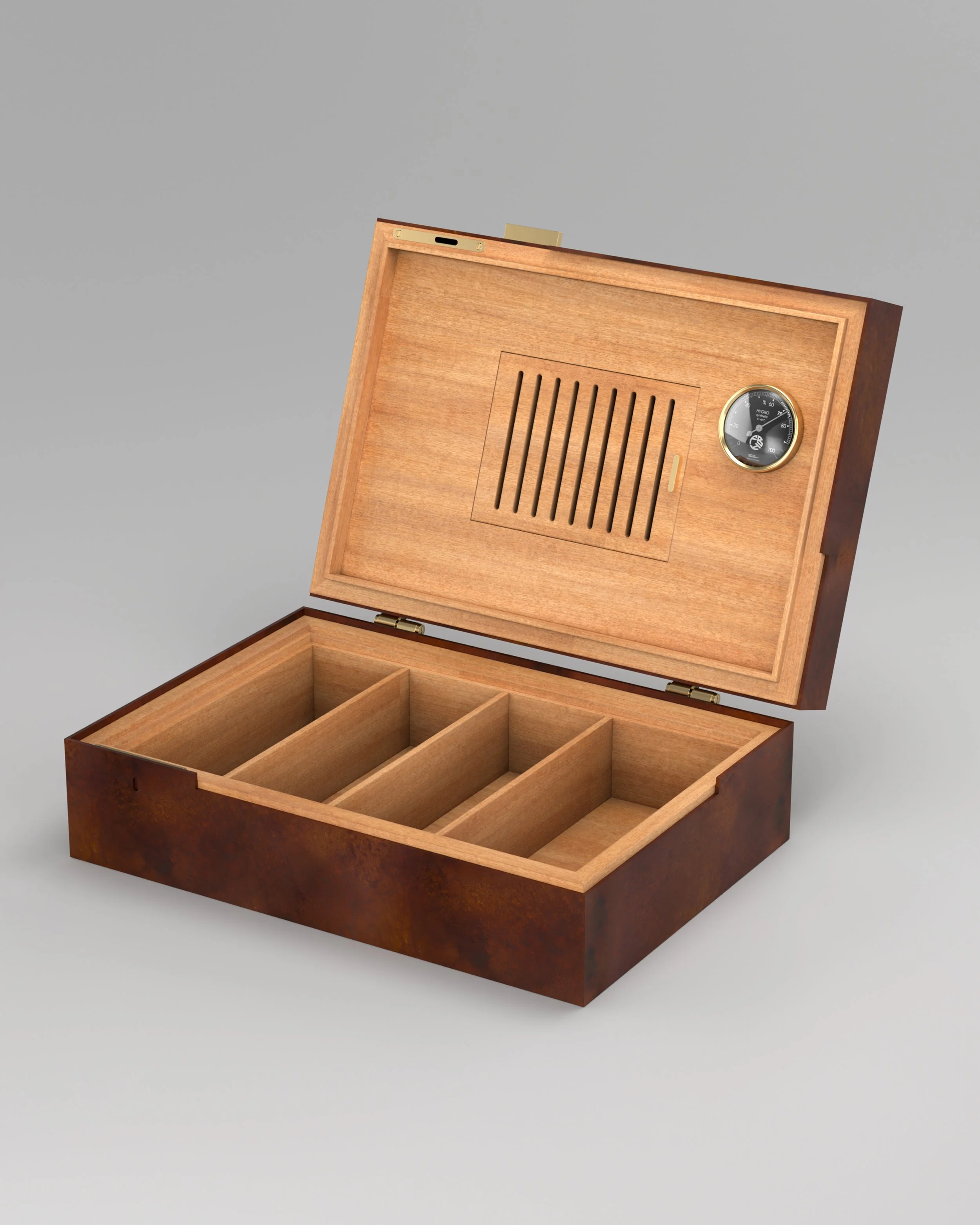 Rectangular-Metal-Japanese-brown-patina-hot-on-steel-HornmanAndCo-Humidor-OPEN.jpg