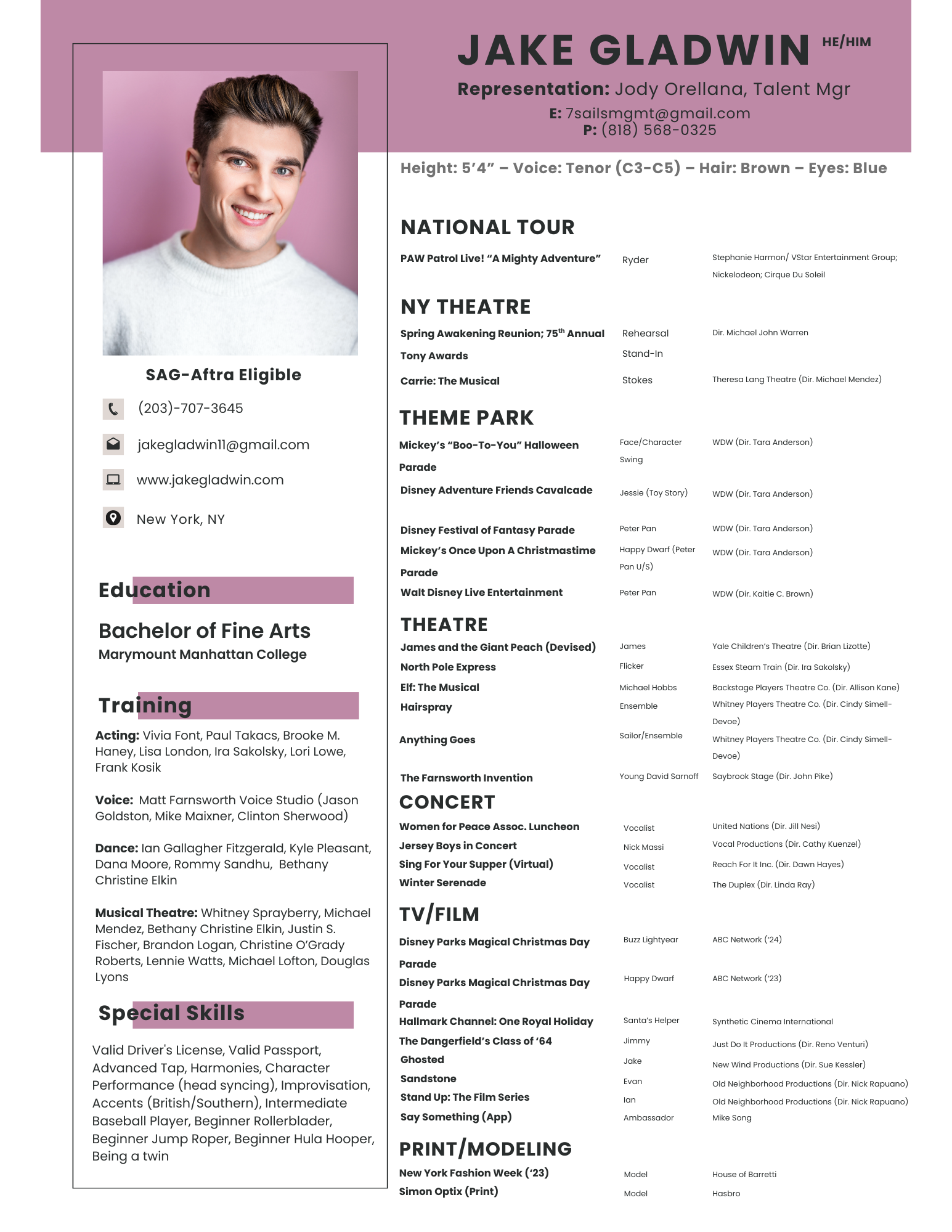 Jake Gladwin Resume