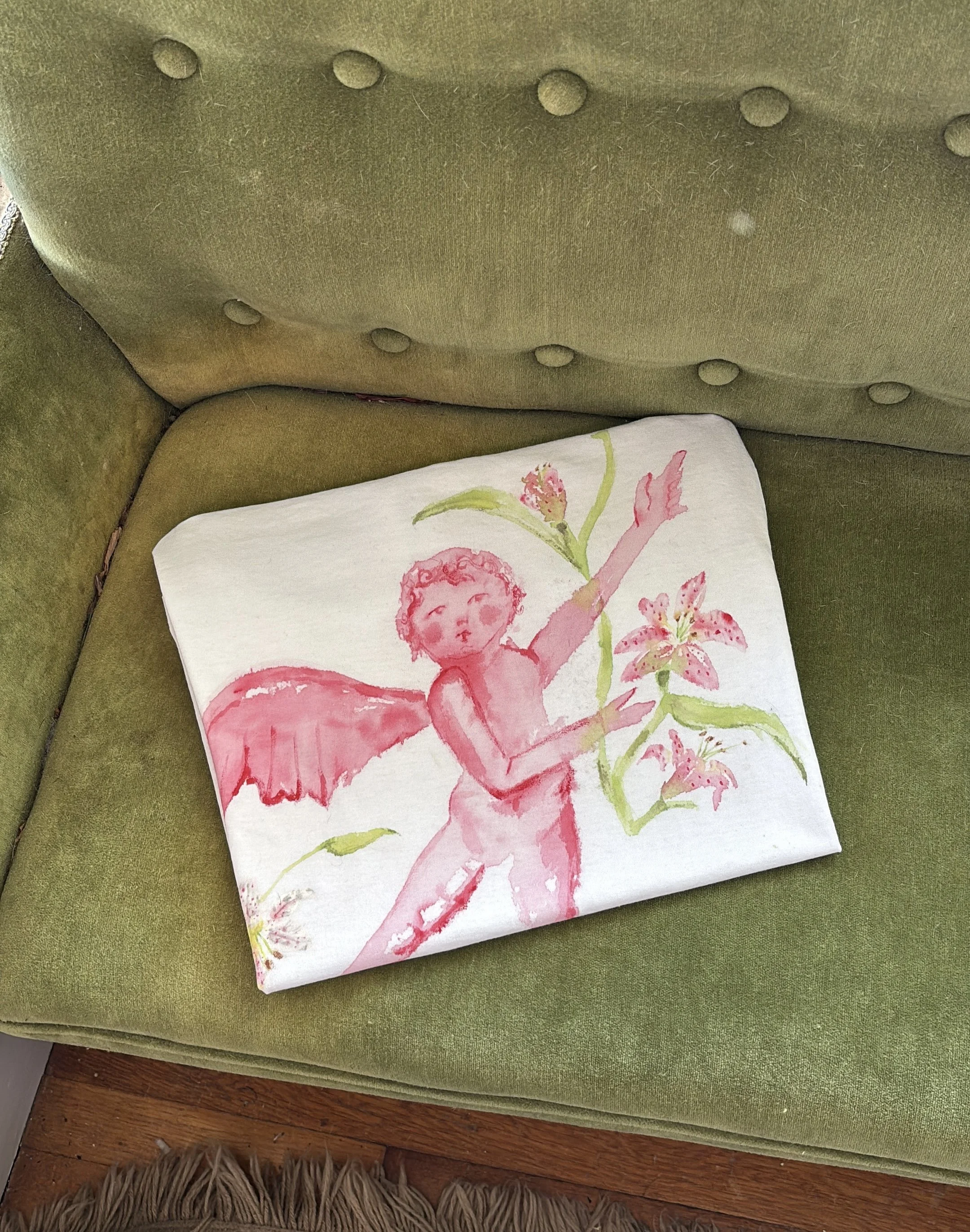 Cherub and Stargazer Lily Tee