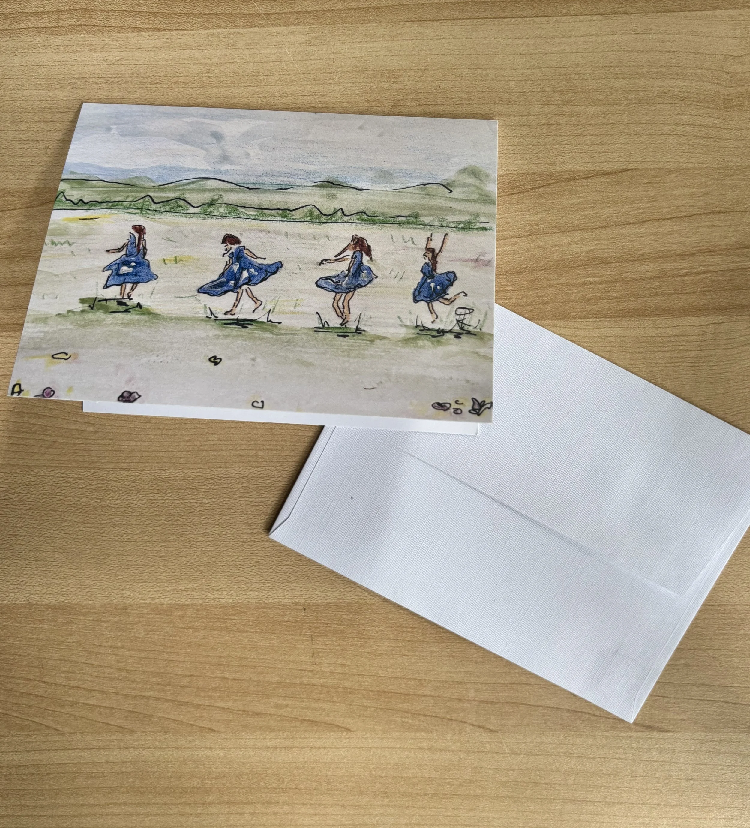 Dancing Girl Blank Notecard Set of 5