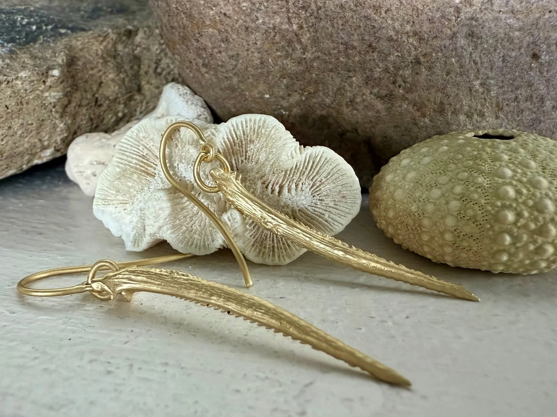 New 18k Fishbone Earrings