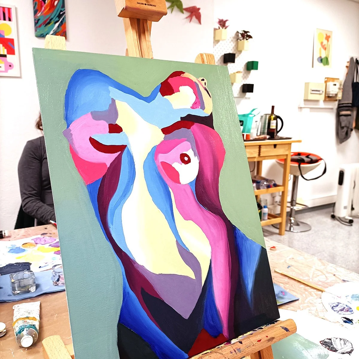 painting class in Lisbon, Abstract oil painting workshop, art studio Lisbon, Meet Art Studio, painting class in lisbon